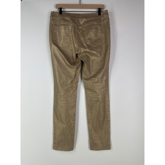 Chicos Gold Platinum Metallic Slim Jeans - Picture 2 of 10